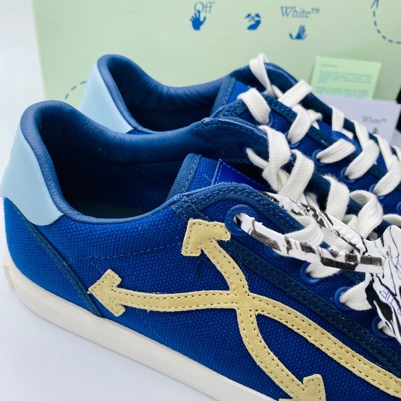 Off-White Men’s Vulcanized Low-Top Sneakers SIZE US 9 Color Blue NWB AUTHENTIC - Picture 8 of 14